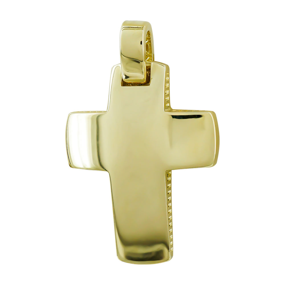 Σταυρός Βάπτισης Ανδρικός Σε Κίτρινο Χρυσό 14 Καρατίων ST111158