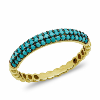 Δαχτυλίδι με Γαλάζιο Σμάλτο από Kίτρινο Χρυσό K14 DX85654