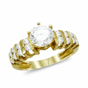 Mονόπετρο Δαχτυλίδι από Κίτρινο Χρυσό K14 DX1071