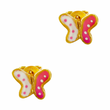Παιδικά Σκουλαρίκια Πεταλούδες από Επιχρυσωμένο Ασήμι PSK472