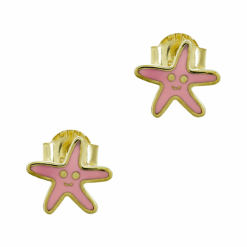 Παιδικά Σκουλαρίκια Αστερίας από Κίτρινο Χρυσό Κ9 PSK475
