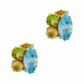 Σκουλαρίκια με Ορυκτές Πέτρες από Κίτρινο Χρυσό 14 Καρατίων SK1461