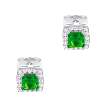 Σκουλαρίκια Mε Πράσινες Πέτρες από Ασήμι SK1502