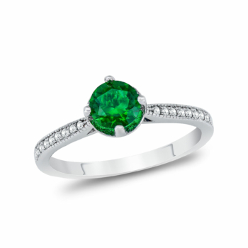 Μονόπετρο Δαχτυλίδι με Πράσινη Πέτρα από Ασήμι DX1203