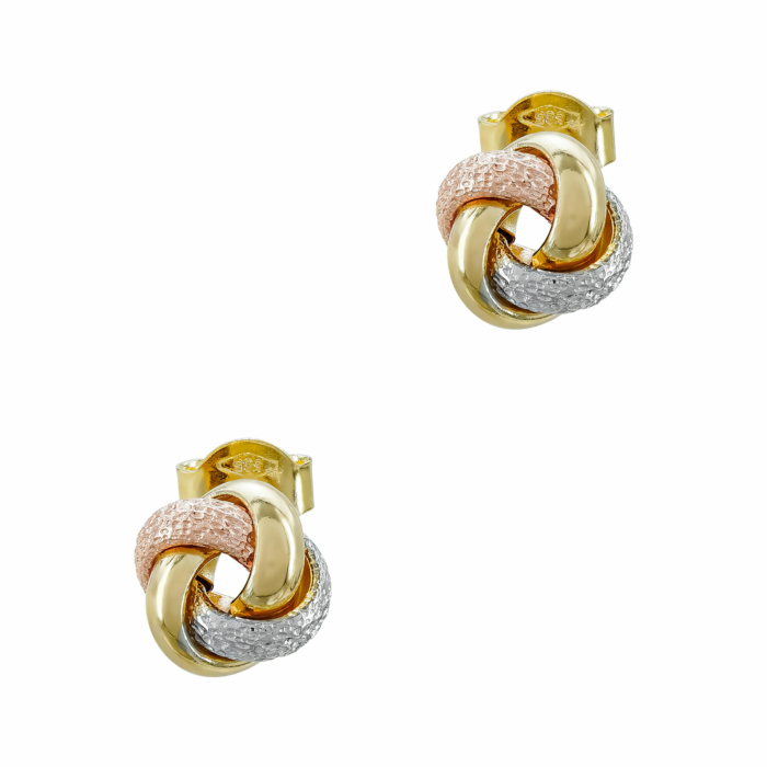 Σκουλαρίκια από Δίχρωμο Χρυσό 14 Καρατίων SK1550