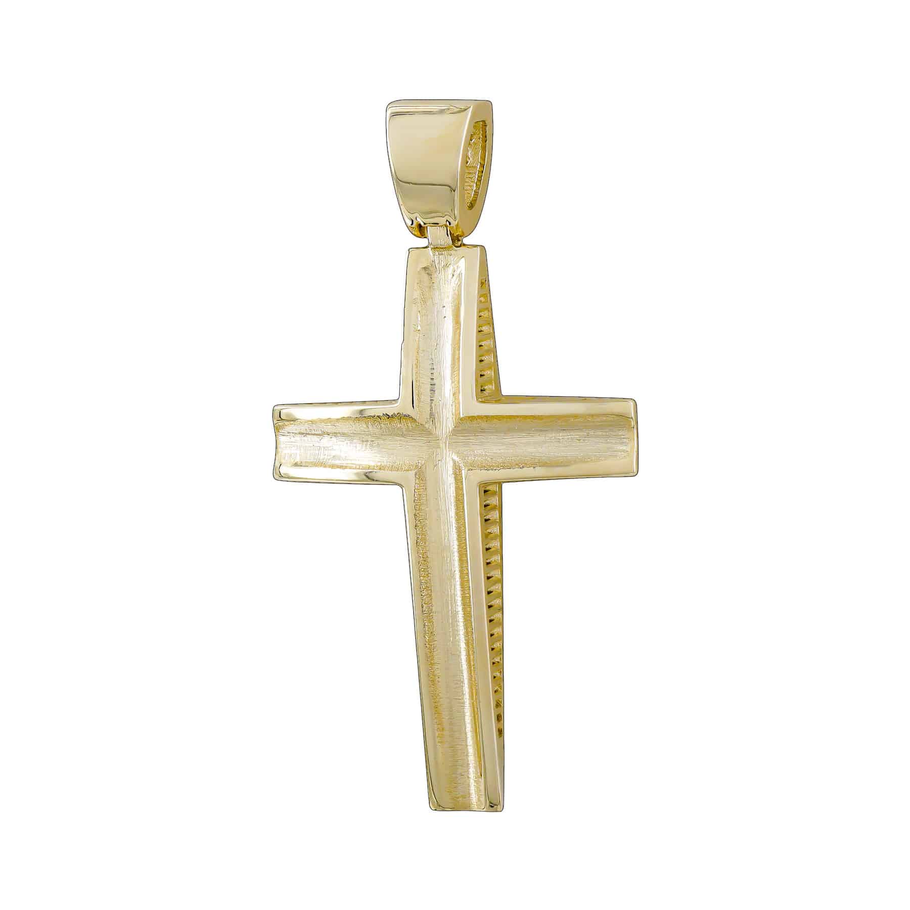 Σταυρός Βάπτισης Ανδρικός Σε Κίτρινο Χρυσό 14 Καρατίων ST115399