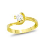 Μονόπετρο Δαχτυλίδι Με Διαμάντι Brilliant από Κίτρινο Χρυσό 18 Kαρατίων D071963