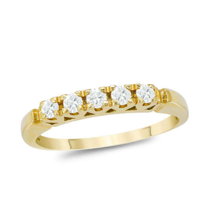 Σειρέ Δαχτυλίδι Με Διαμάντια Brilliant από Κίτρινο Χρυσό 18 Kαρατίων D101564