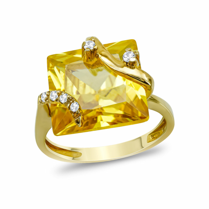 Δαχτυλίδι Με Citrin απο Κίτρινο Χρυσό 14 Καρατίων DX1240