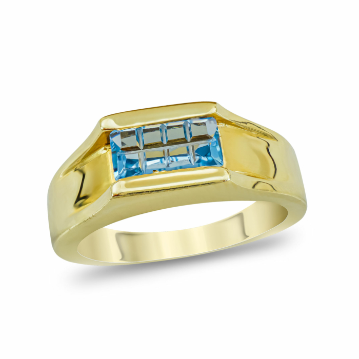Δαχτυλίδι με Aquamarine απο Κίτρινο Χρυσό 14 Καρατίων DX1246