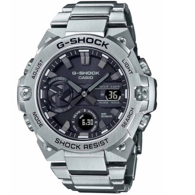 CASIO G-Shock Solar Smartwatch Silver Stainless Steel Bracelet GST-B400D-1AER