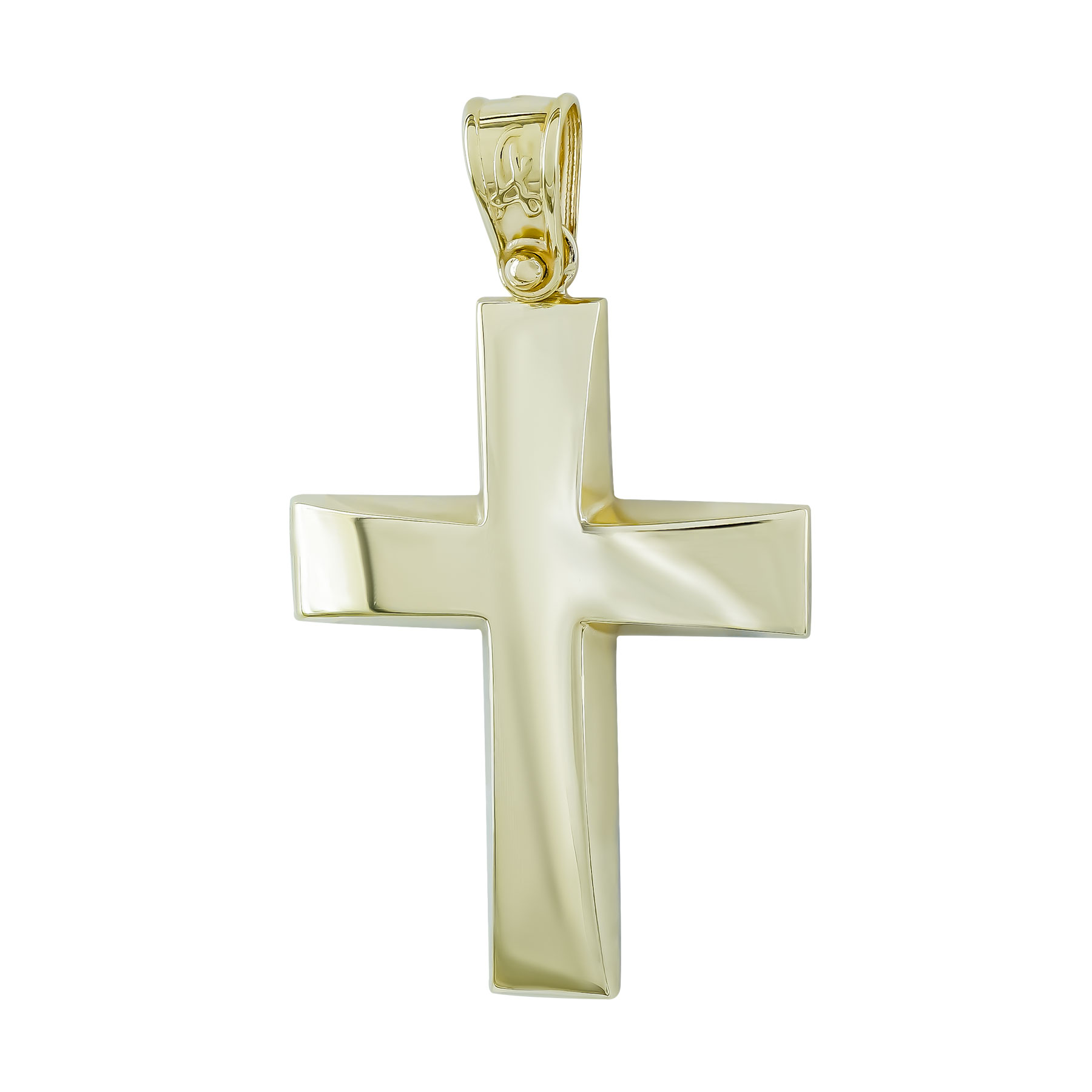 Σταυρός Βάπτισης Ανδρικός Σε Κίτρινο Χρυσό 14 Καρατίων ST3016