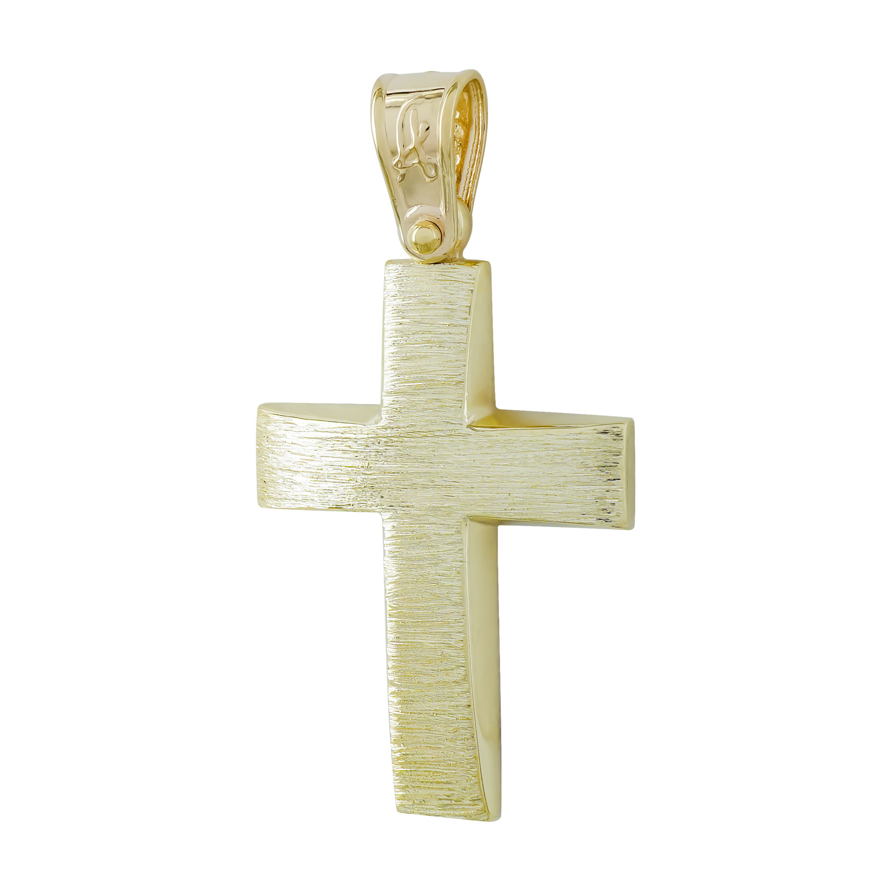 Σταυρός Βάπτισης Ανδρικός Σε Κίτρινο Χρυσό 14 Καρατίων ST3014