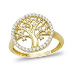 Δαχτυλίδι με το Δέντρο της Ζωής απο Κίτρινο Χρυσό 14 Καρατίων DX104649
