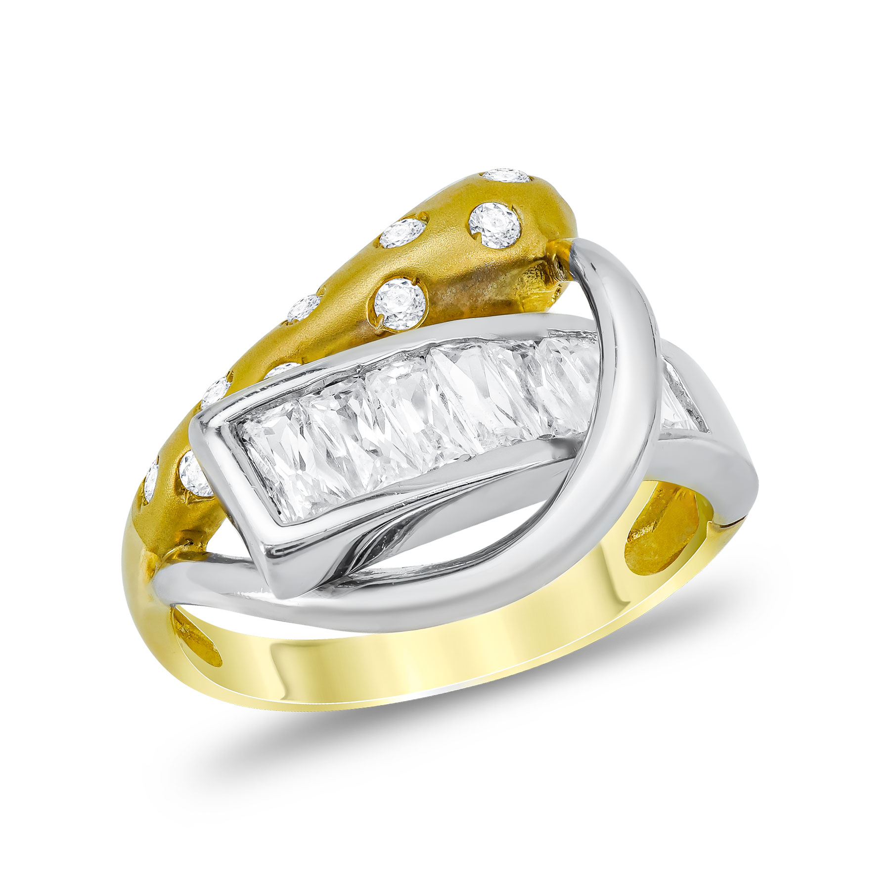 Δαχτυλίδι απο Δίχρωμο Χρυσό 14 Καρατίων DX1346