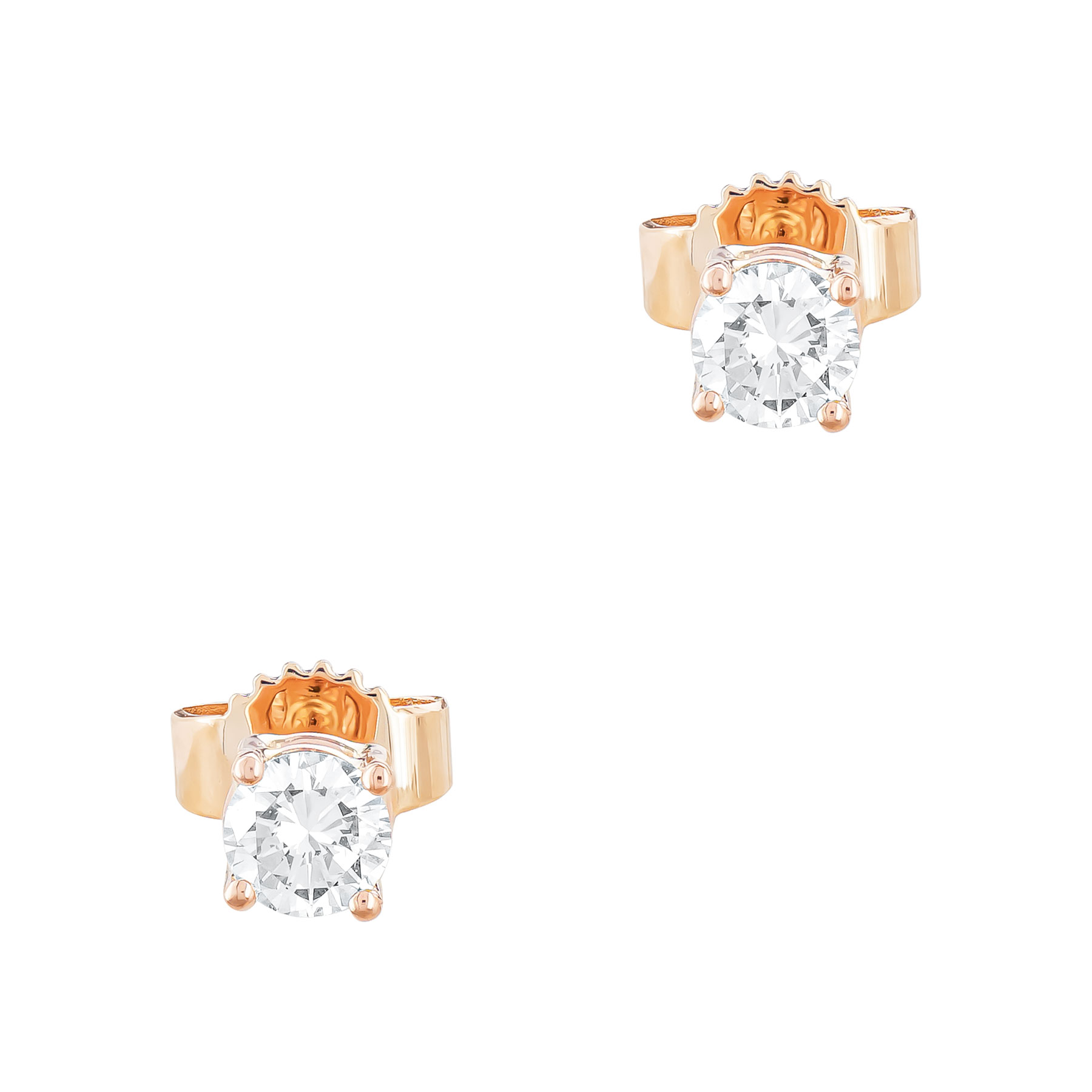 Σκουλαρίκια Μονόπετρα με Διαμάντια Brilliant από Ροζ Χρυσό 18 Καρατίων SK2085