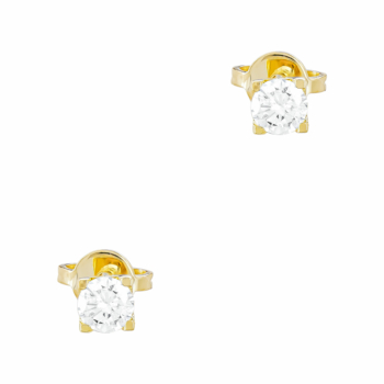 Σκουλαρίκια Μονόπετρα με Διαμάντια Brilliant από Kίτρινο Χρυσό Κ18 SK2084
