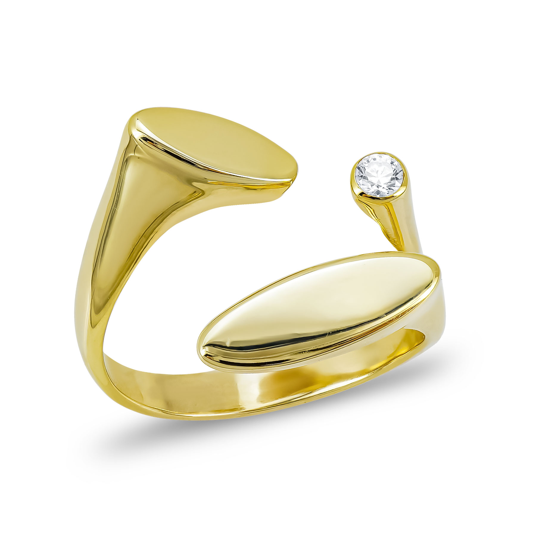 Δαχτυλίδι με Λευκό Signity απο Κίτρινο Χρυσό 14 Καρατίων DX1521