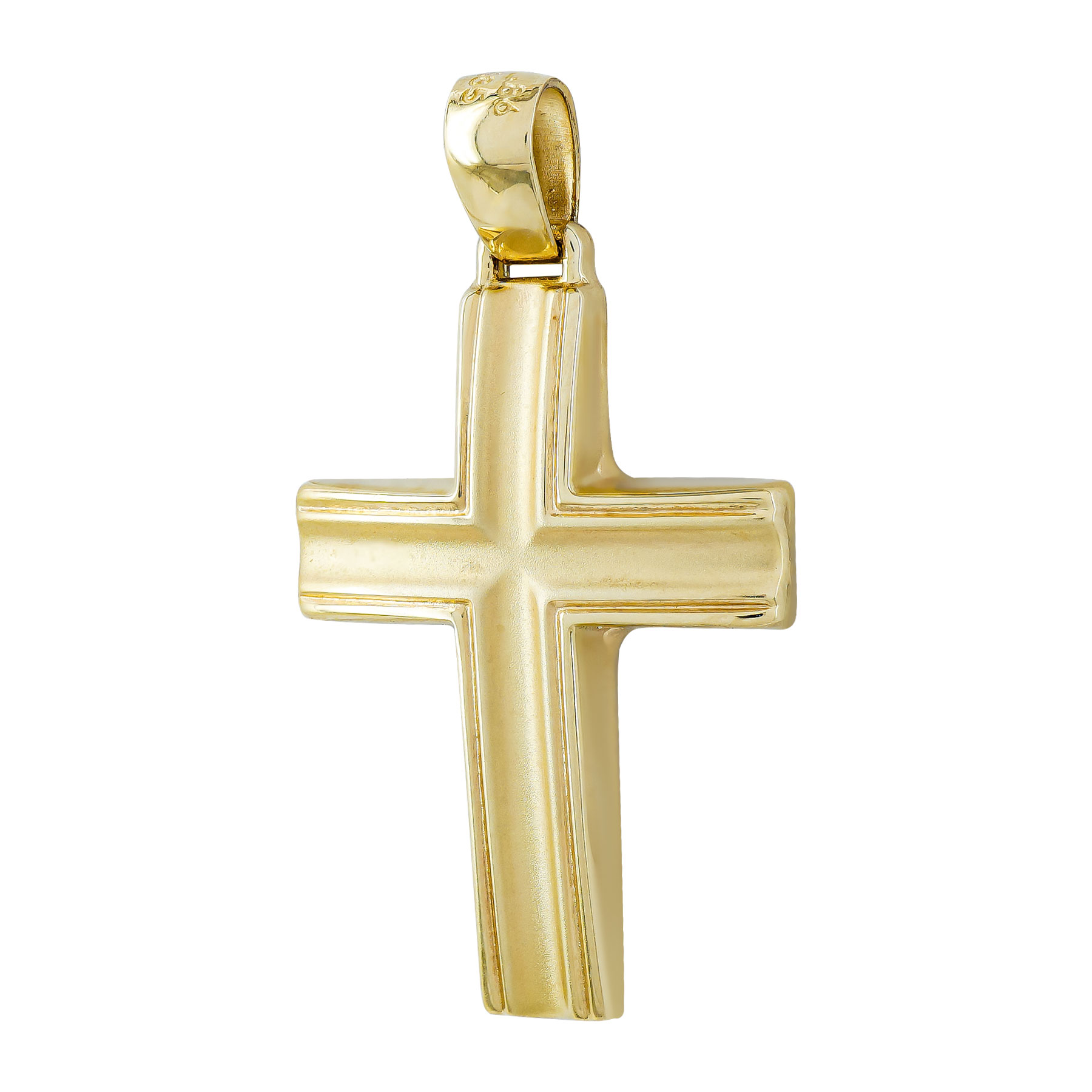 Σταυρός Βάπτισης Ανδρικός Σε Κίτρινο Χρυσό 14 Καρατίων ST2971