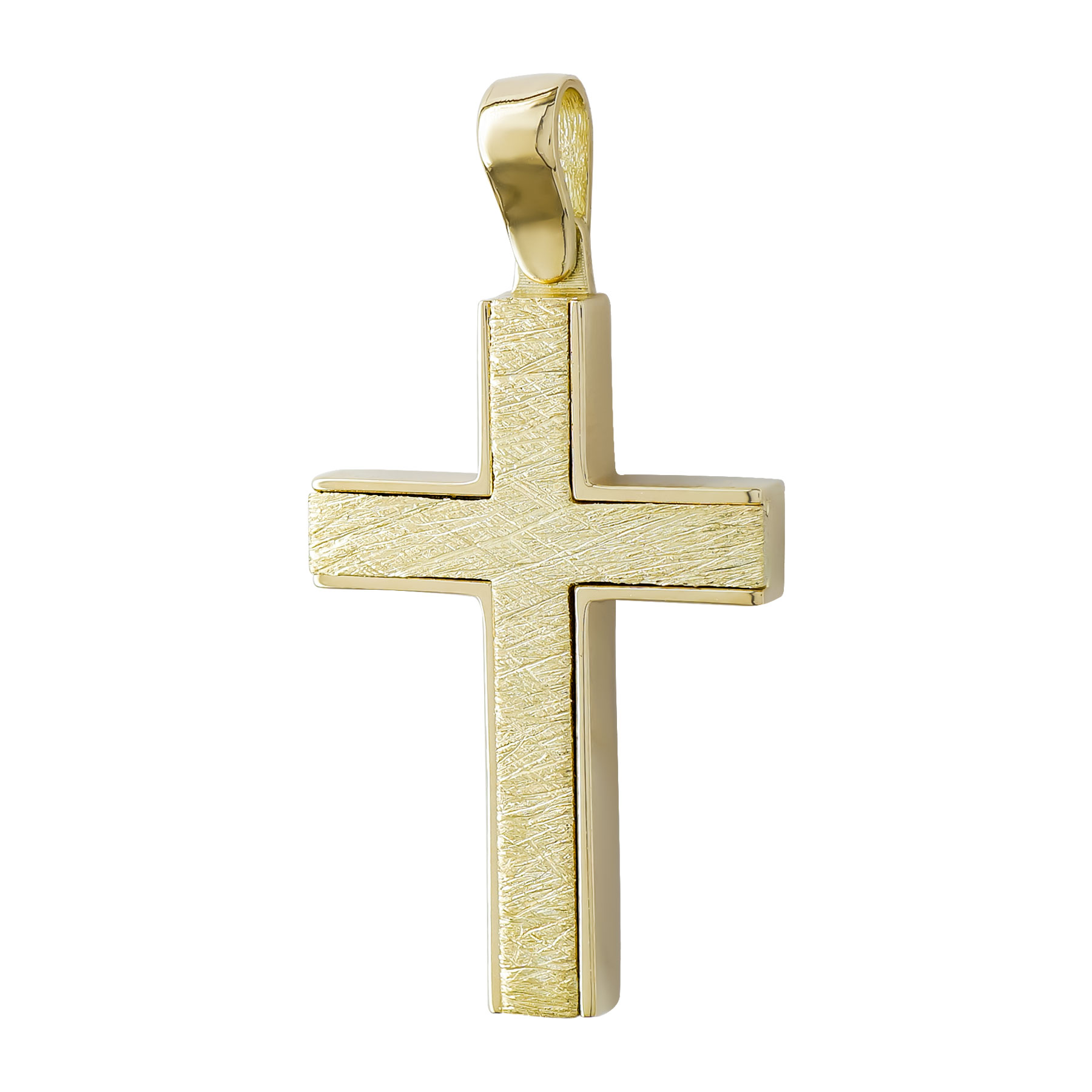 Σταυρός Βάπτισης Ανδρικός Σε Kίτρινο Χρυσό 14 Καρατίων ST3237