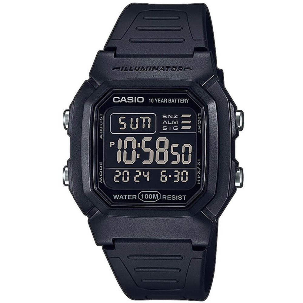 Casio Collection Black Resin Strap W-800H-1BVES