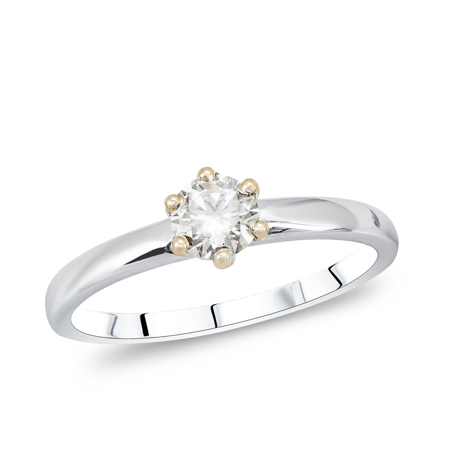 Moνόπετρο Δαχτυλίδι με Διαμάντι Brilliant από Λευκό Χρυσό 18 Καρατίων DDX475