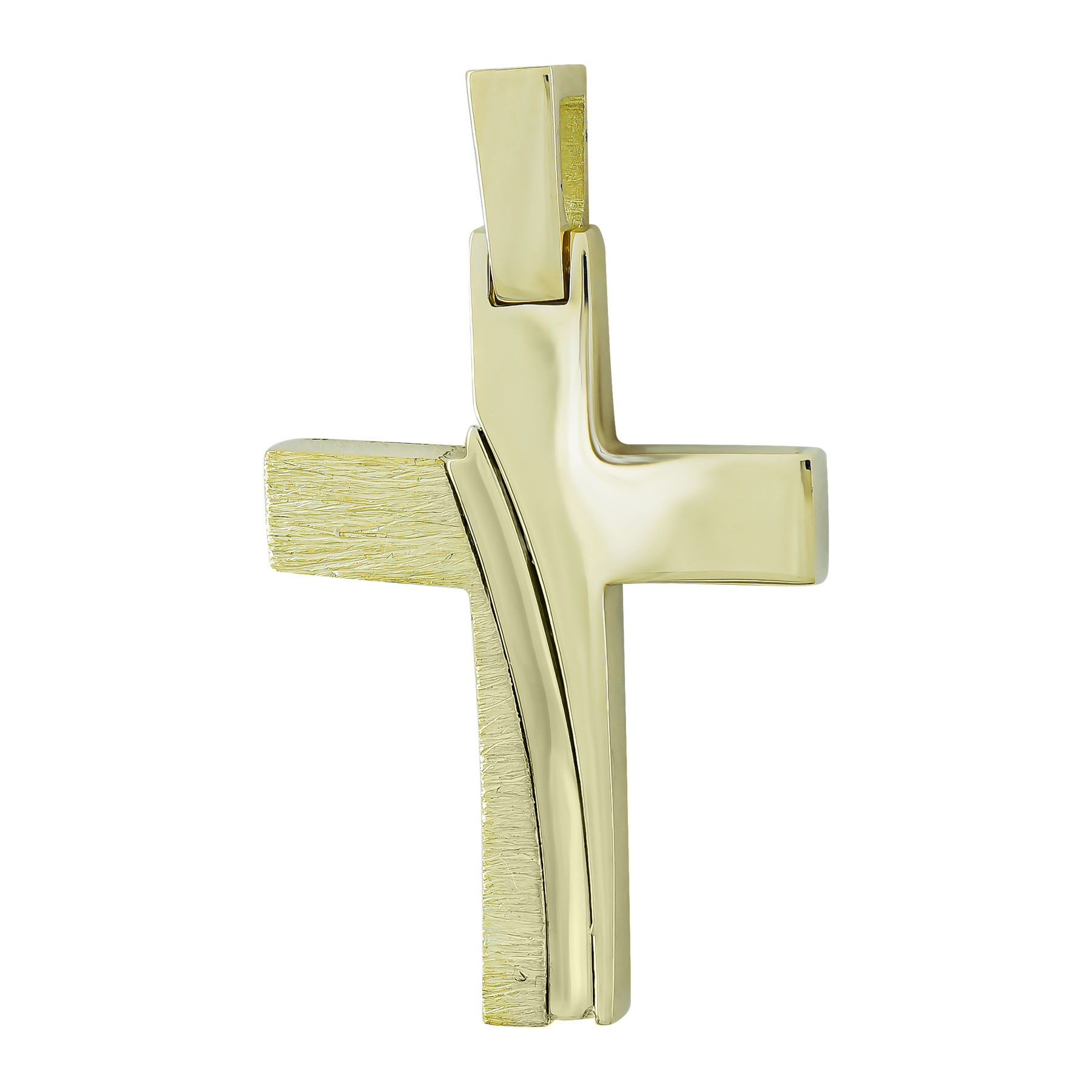 Σταυρός Βάπτισης Ανδρικός Σε Κίτρινο Χρυσό 14 Καρατίων ST3222