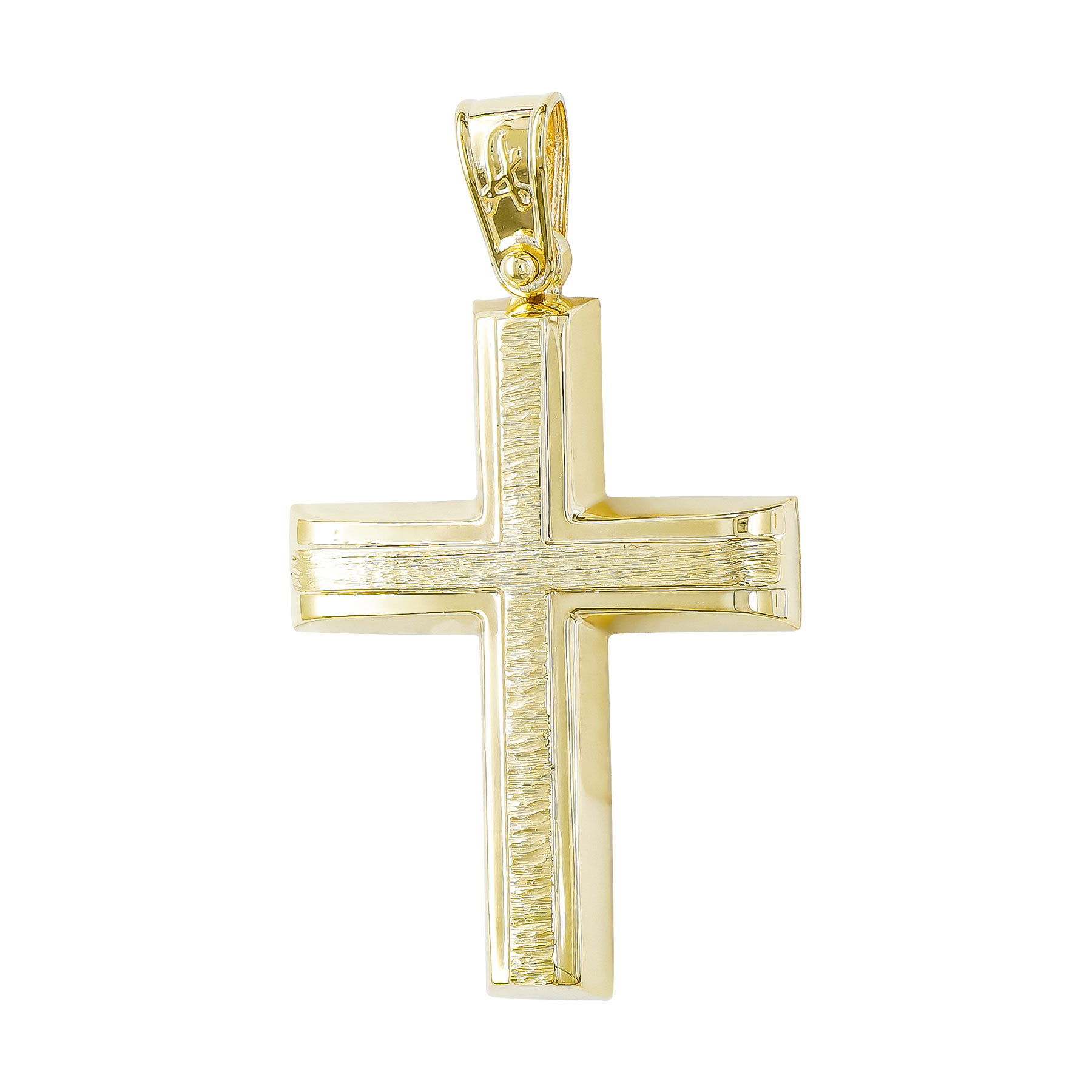 Σταυρός Βάπτισης Ανδρικός σε Kίτρινο Χρυσό 18 Καρατίων ST3276
