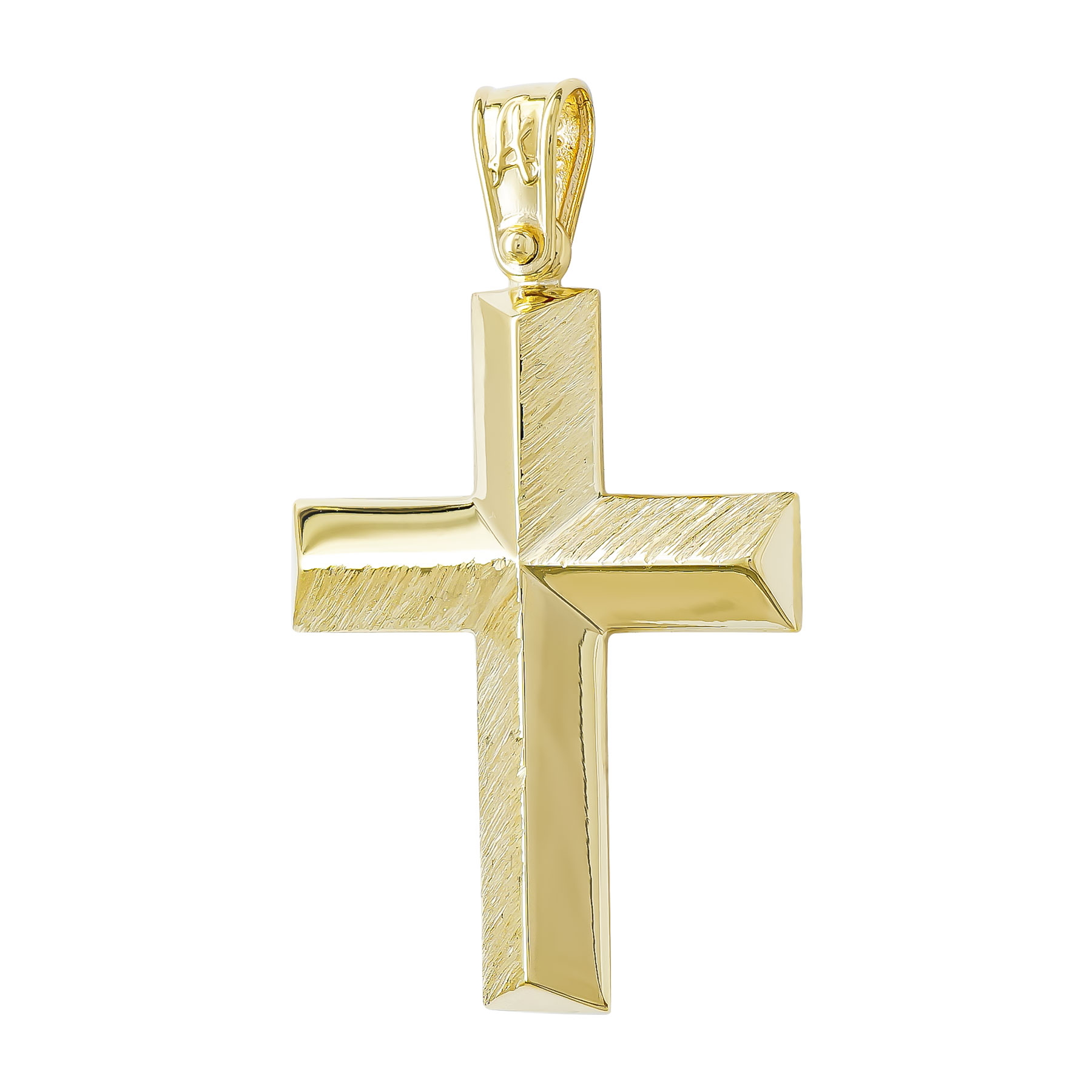 Σταυρός Βάπτισης Ανδρικός σε Κίτρινο Χρυσό 18 Καρατίων ST3283