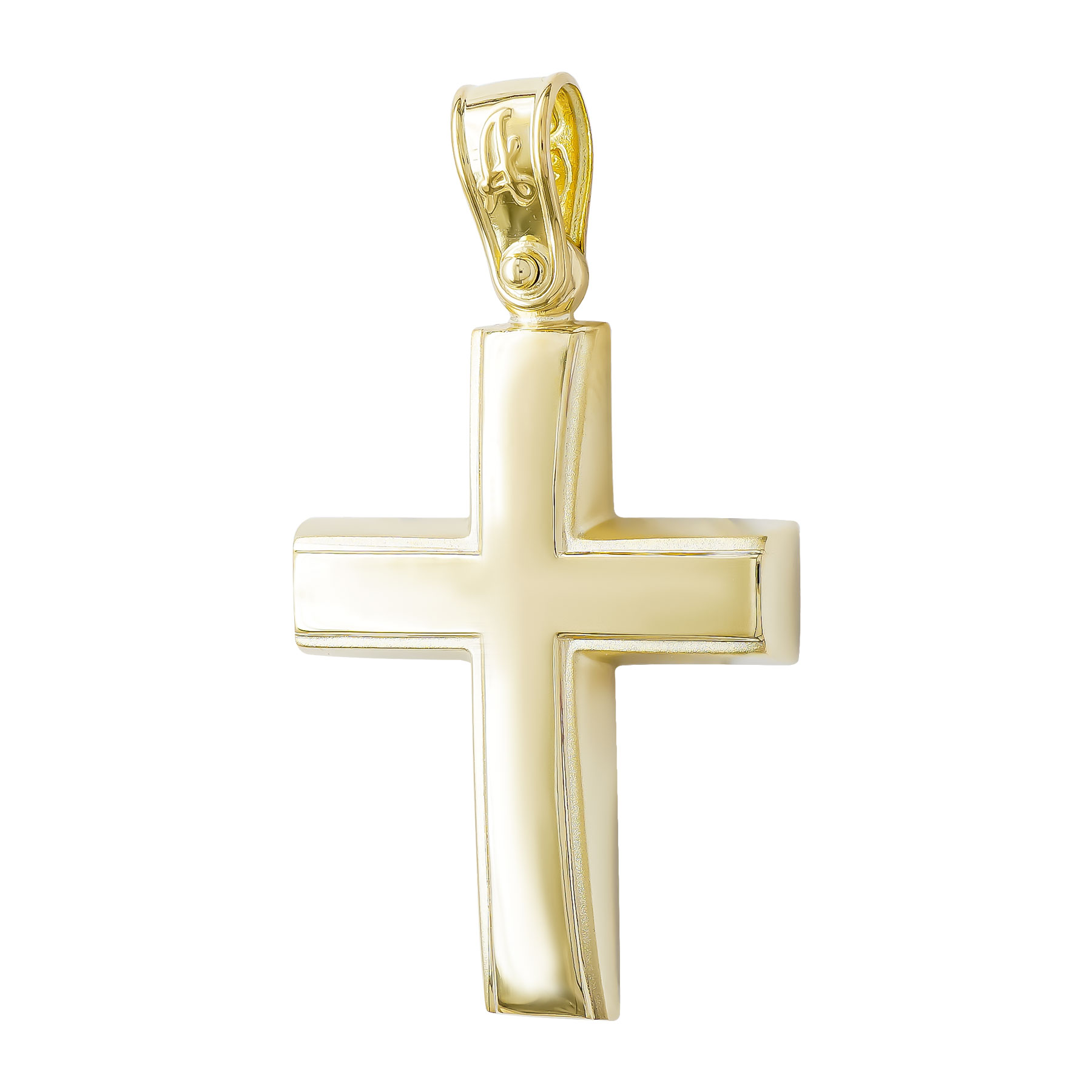 Σταυρός Βάπτισης Ανδρικός σε Κίτρινο Χρυσό 18 Καρατίων ST3287