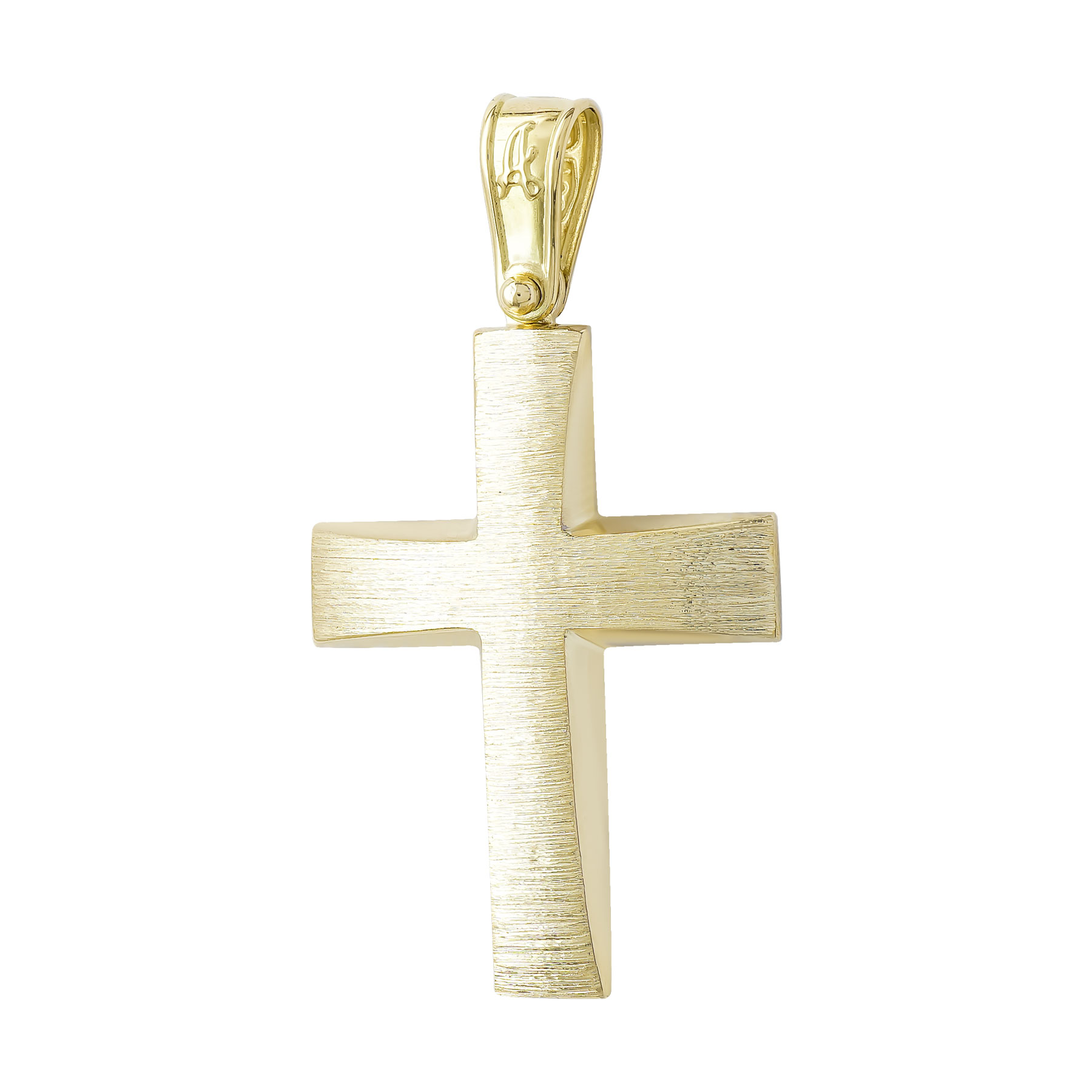 Σταυρός Βάπτισης Ανδρικός σε Κίτρινο Χρυσό 18 Καρατίων ST3301