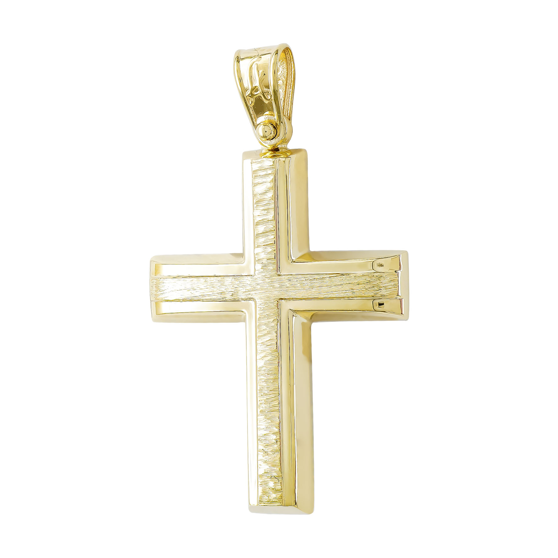 Σταυρός Βάπτισης Ανδρικός σε Κίτρινο Χρυσό 18 Καρατίων ST3303