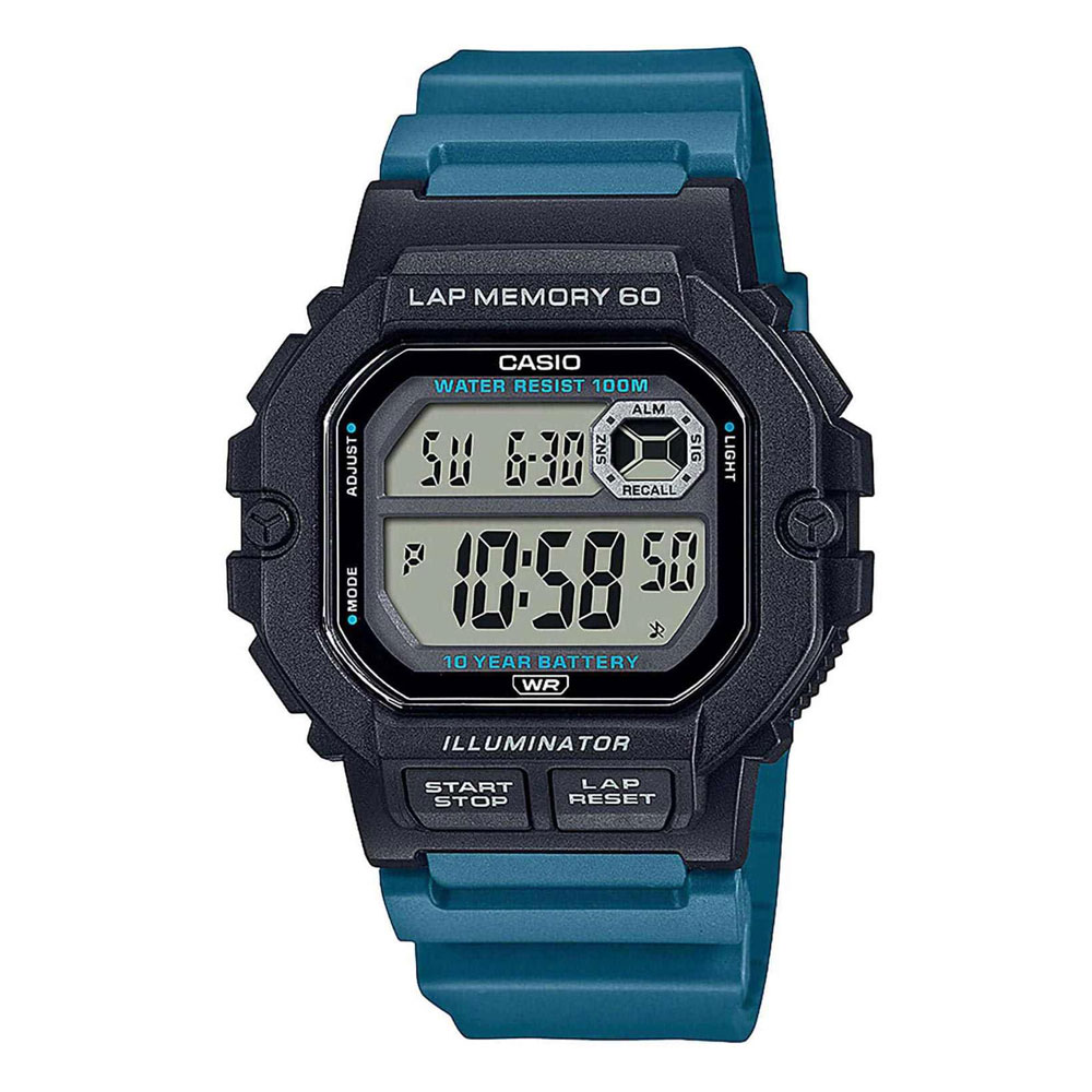 CASIO Collection Dual Time Chronograph Blue Plastic Strap WS-1400H-3AVEF