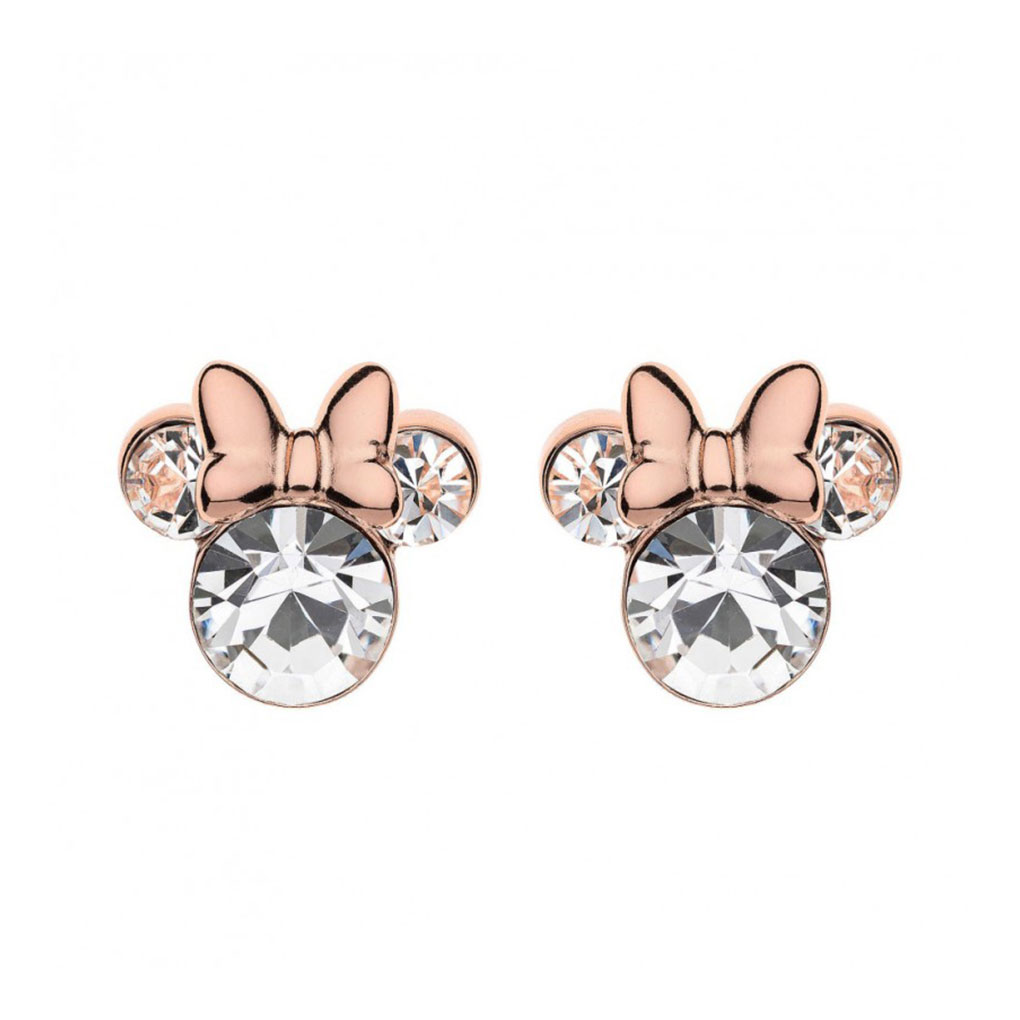 DISNEY Σκουλαρίκια Από Ροζ Επιχρυσωμένο Ασήμι Με τη Minnie Mouse ES00003PRWL.CS