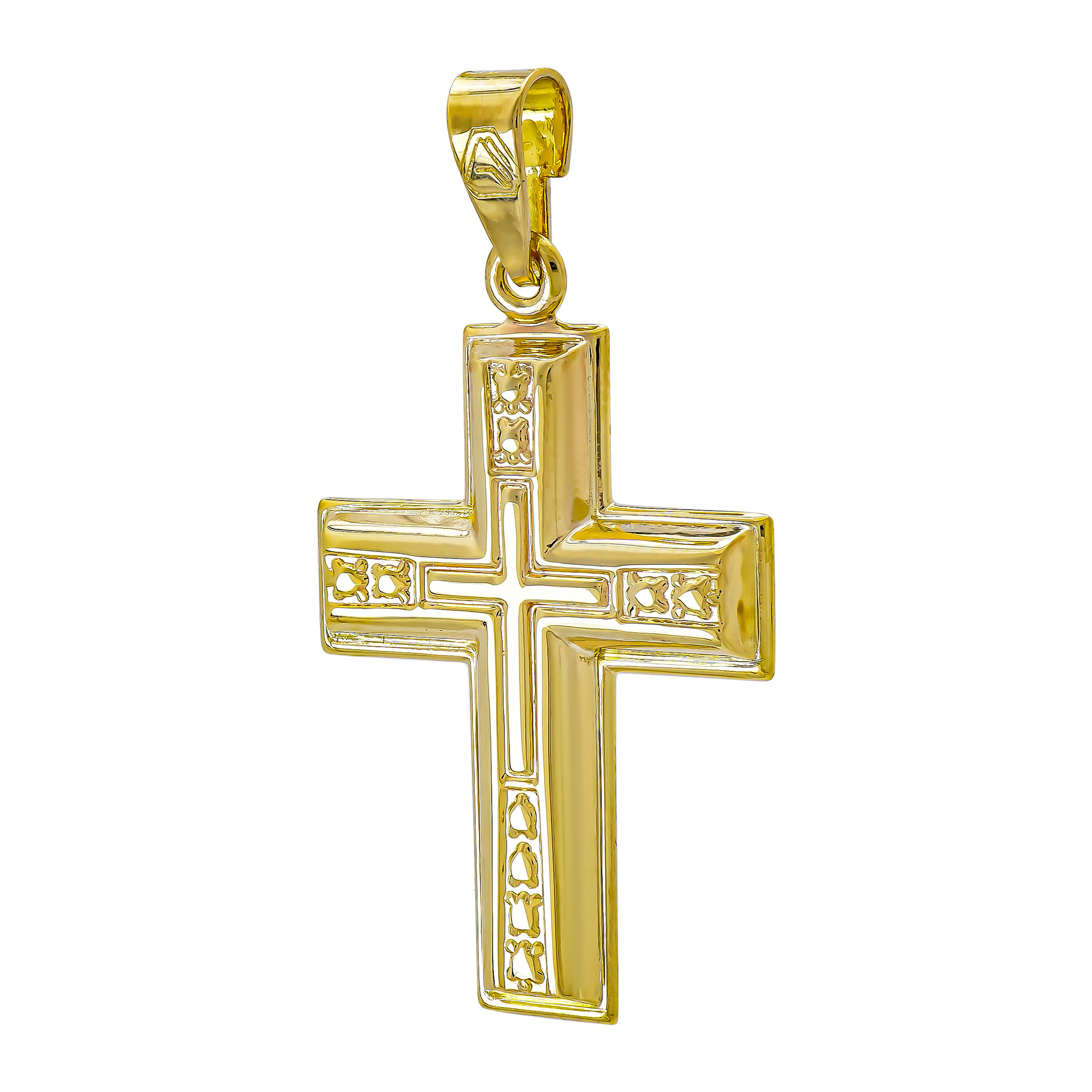 Σταυρός Βάπτισης Ανδρικός Σε Κίτρινο Χρυσό 9 Καρατίων ST3465