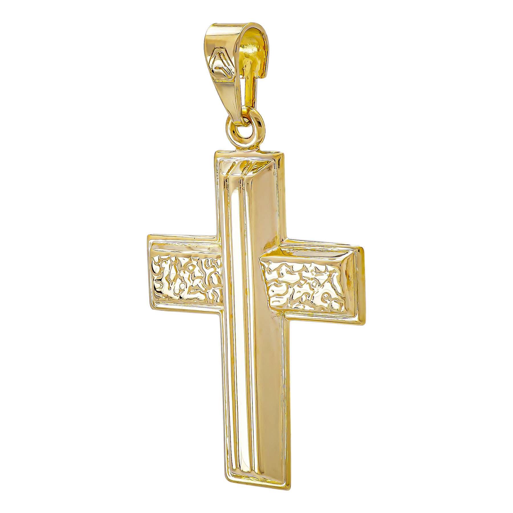Σταυρός Βάπτισης Ανδρικός Σε Κίτρινο Χρυσό 9 Καρατίων ST3468