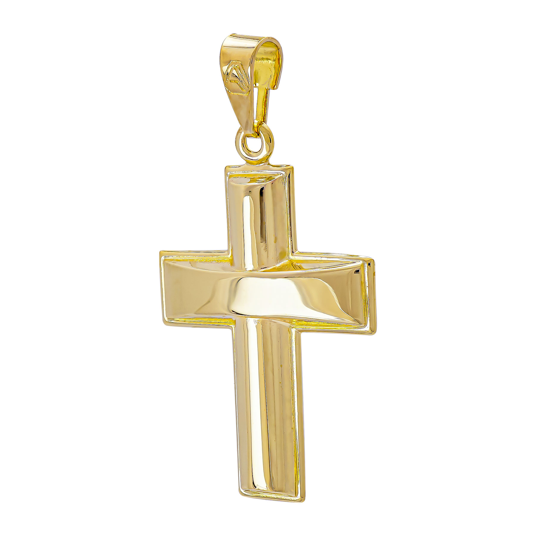 Σταυρός Βάπτισης Ανδρικός Σε Κίτρινο Χρυσό 9 Καρατίων ST3464