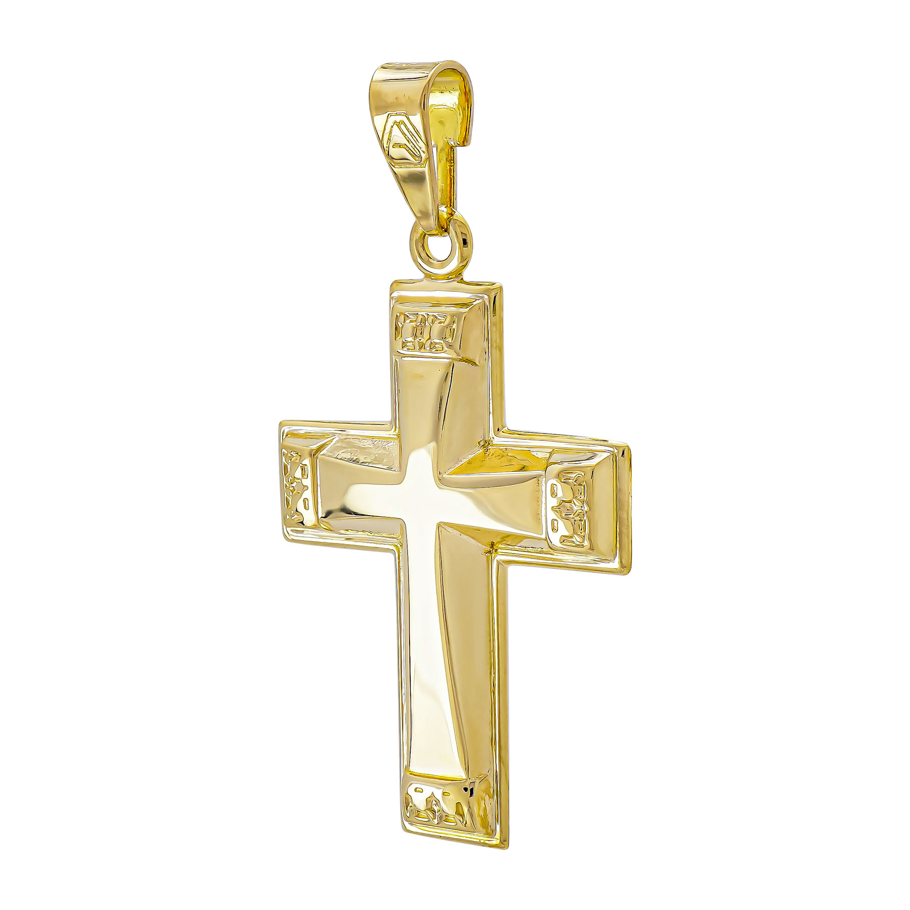 Σταυρός Βάπτισης Ανδρικός Σε Κίτρινο Χρυσό 9 Καρατίων ST3462
