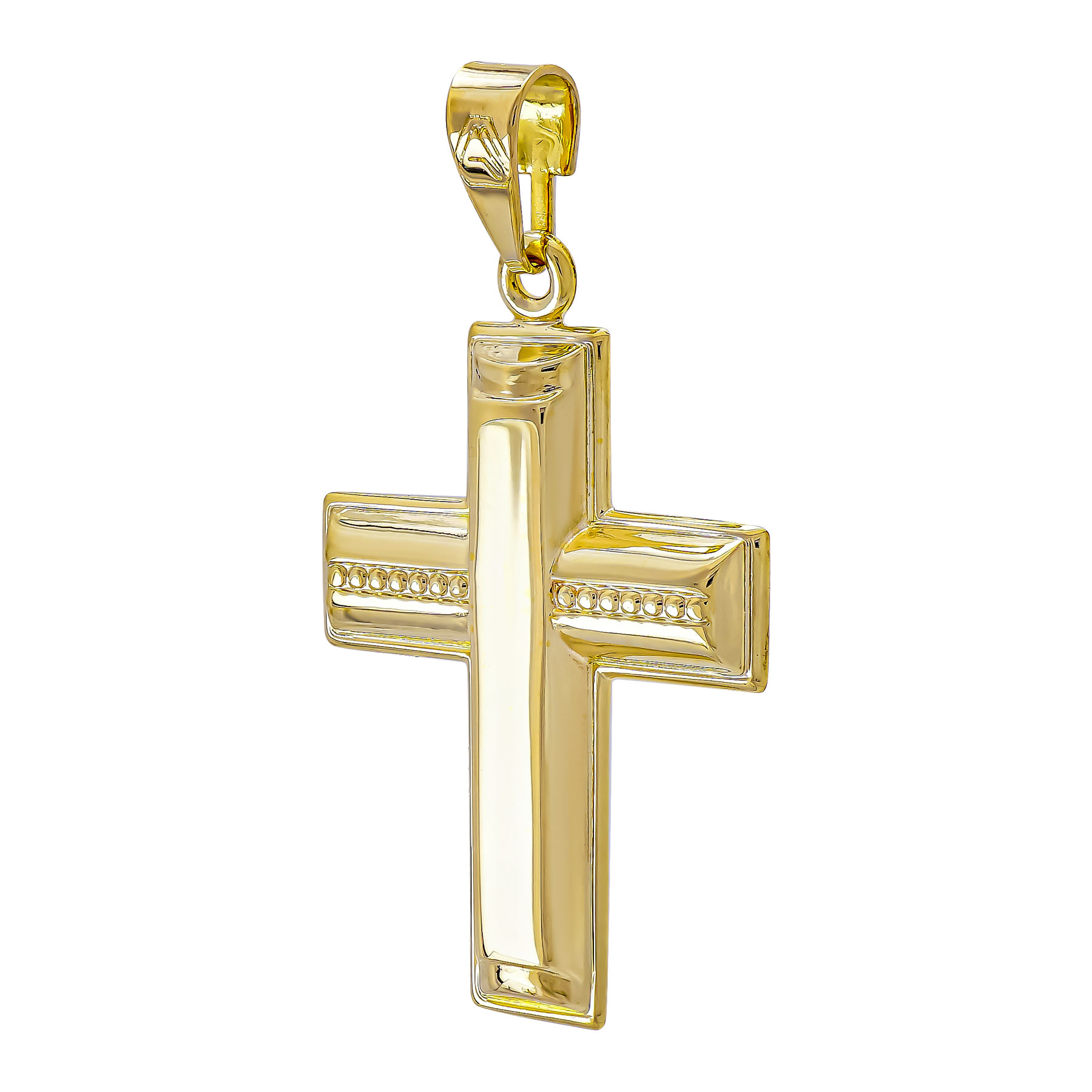 Σταυρός Βάπτισης Ανδρικός Σε Κίτρινο Χρυσό 9 Καρατίων ST3463