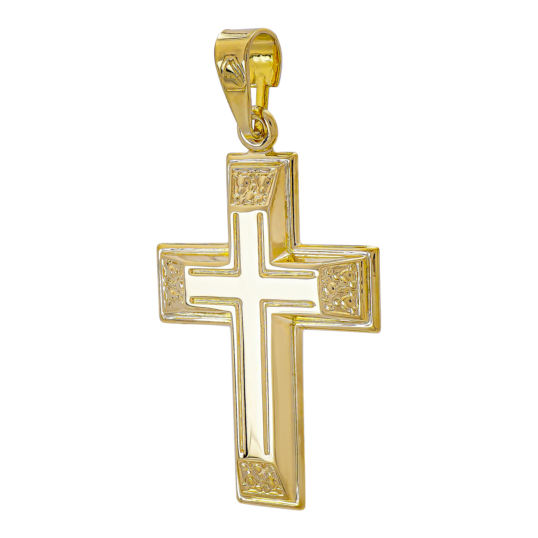 Σταυρός Βάπτισης Ανδρικός Σε Κίτρινο Χρυσό 9 Καρατίων ST3466