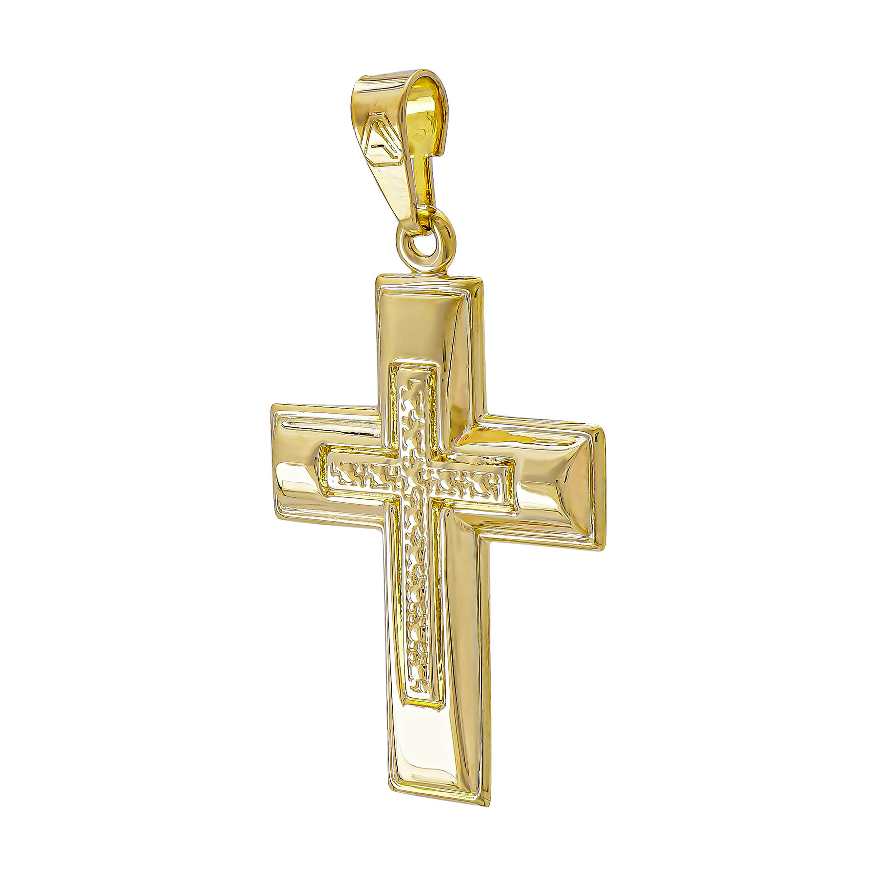 Σταυρός Βάπτισης Ανδρικός Σε Κίτρινο Χρυσό 9 Καρατίων ST3460