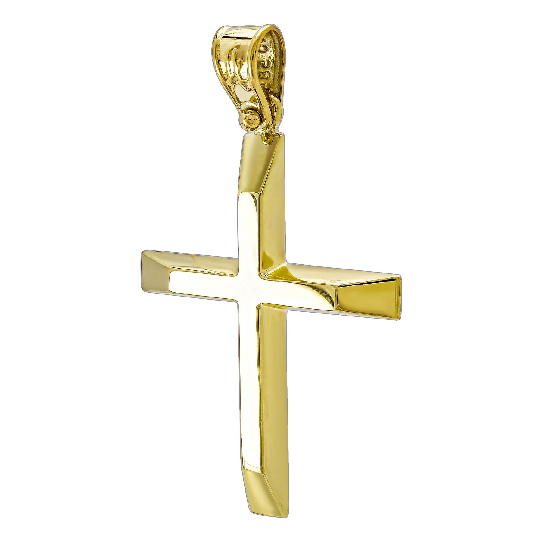 Σταυρός Βάπτισης Ανδρικός Σε Κίτρινο Χρυσό 14 Καρατίων ST3497